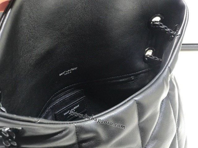 YSL专柜款女包 聖羅蘭經典款LOULOU PUFFER絎縫漆皮小號郵差包 YSL肩背斜挎包 577476  jjh1138